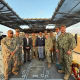 Congressman Gonzalez and Congressman Espaillat with US Navy Sailors in UAE