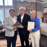 Congressman Gonzalez pictured with Former Commissioner John Wood and Mrs. Wood.