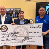 Image from left to right: Dr. Robert Vela (TAMUK), Congressman Gonzalez, and Judge Madrid.