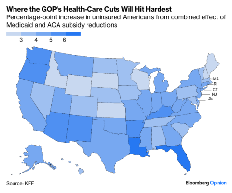 Where the GOP's Health-Care Cuts Will Hit Hardest
