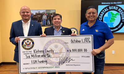 Image from left to right: Dr. Robert Vela (TAMUK), Congressman Gonzalez, and Judge Madrid.