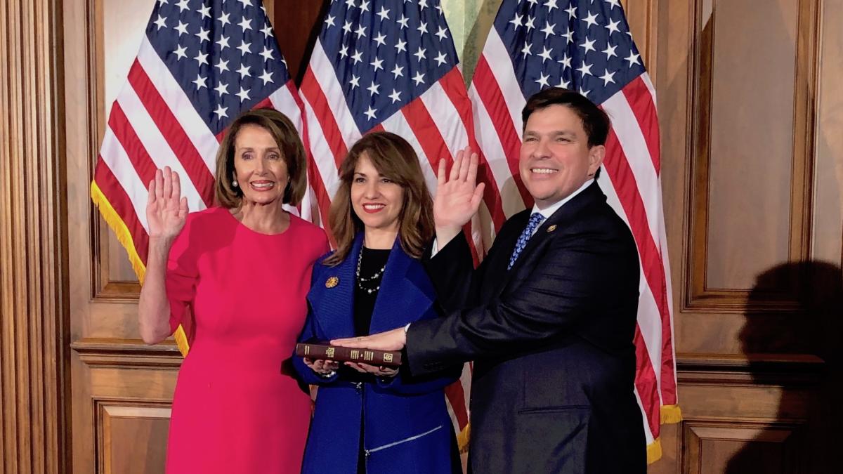 Congressman Vicente Gonzalez with Congresswoman Nancy Pelosi
