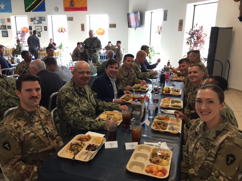 Congressman Gonzalez with members of the U.S. Armed Forces from the Rio Grande Valley stationed in Kuwait. 